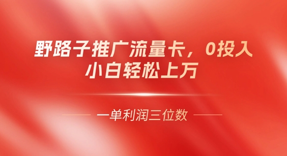0门槛推广流量卡，一单收益上百，0投入，小白月入过W-创业资源:轻创终点站-刀客联盟