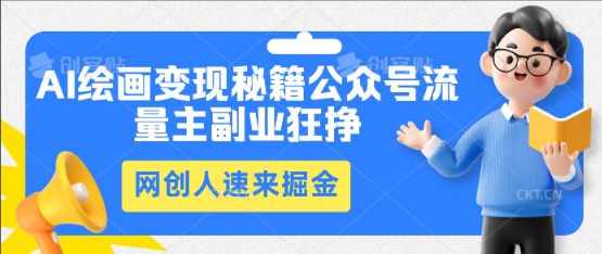 AI绘画变现秘籍:公众号流量主副业狂挣,网创人速来掘金-创业资源:轻创终点站-刀客联盟
